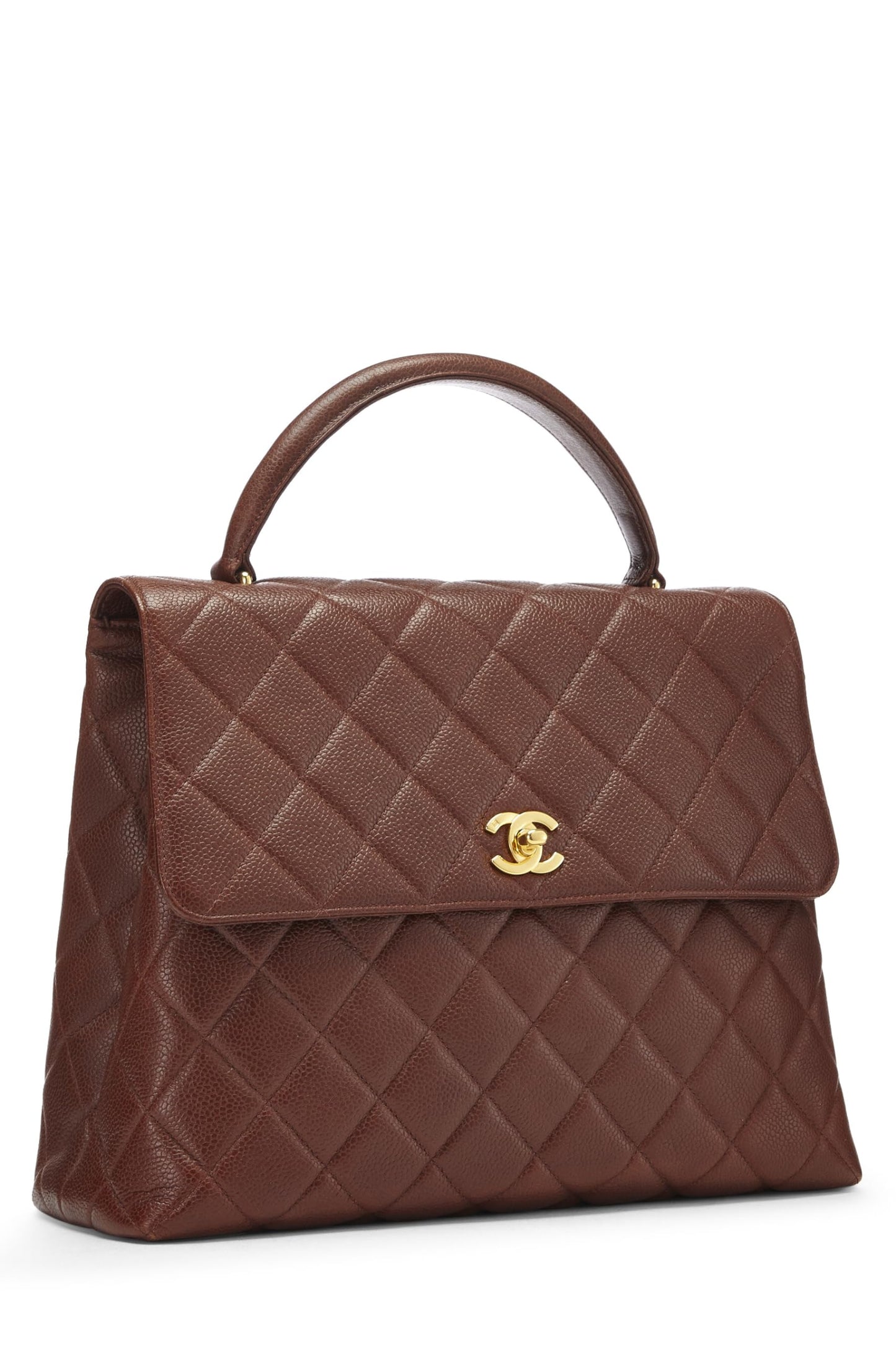 Chanel, Kelly Caviar matelassée marron d'occasion, marron