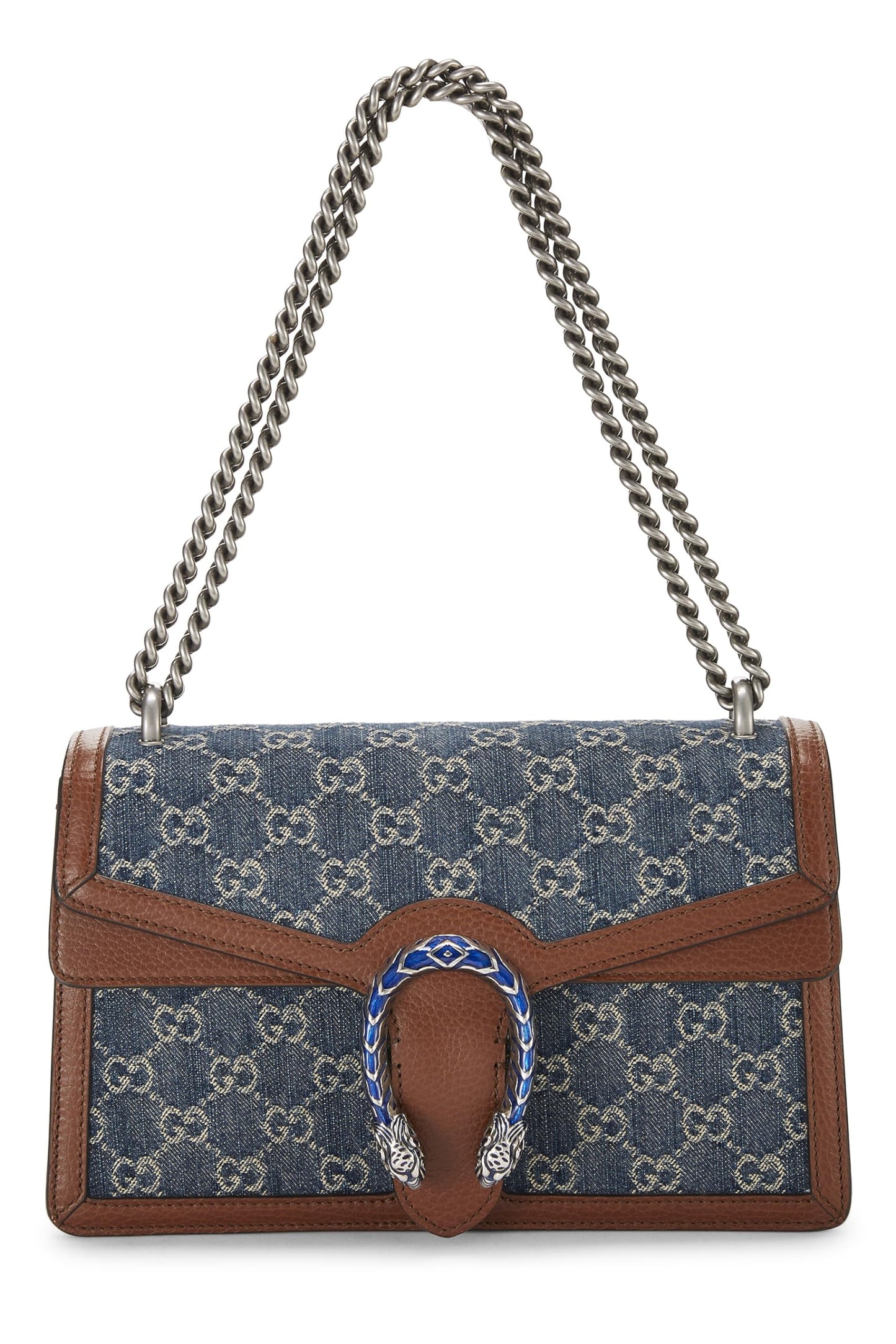 Gucci, sac à bandoulière Dionysus en denim bleu d'occasion, petit modèle, bleu