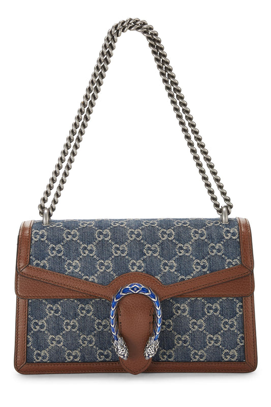 Gucci, sac à bandoulière Dionysus en denim bleu d'occasion, petit modèle, bleu