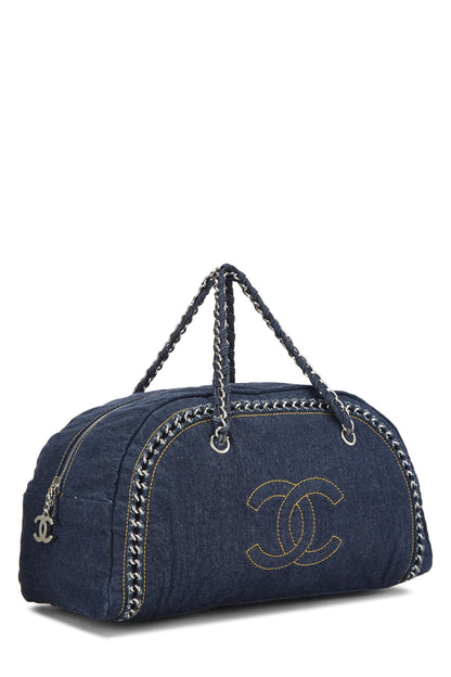 Chanel, Pre-Loved Blue Denim Luxe Ligne Bowler Large, Blue