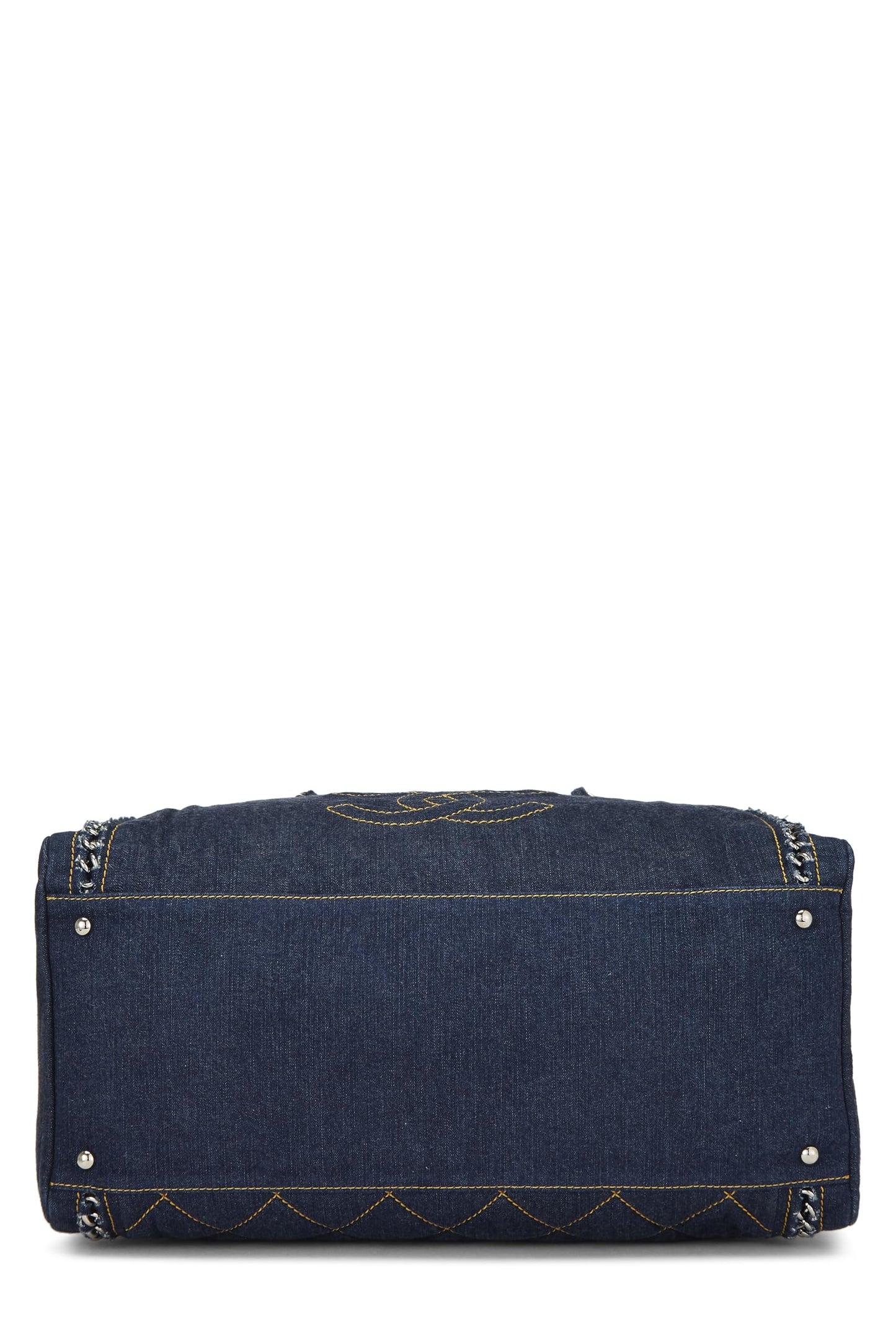 Chanel, Pre-Loved Blue Denim Luxe Ligne Bowler Large, Blue