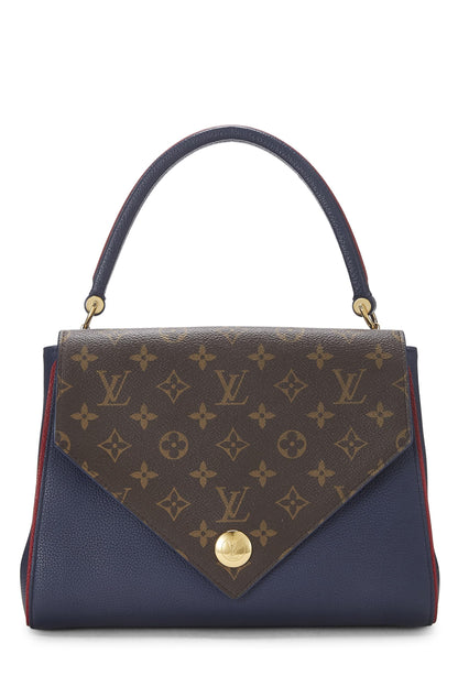 Louis Vuitton, Bolso con doble V de cuero con monograma azul marino Pre-Loved, Azul marino