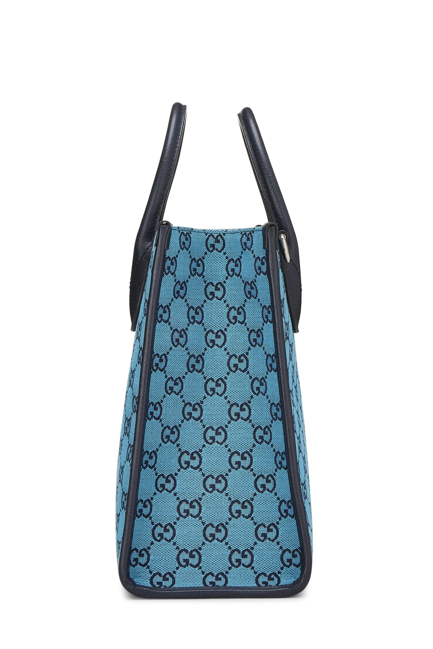 Gucci, sac fourre-tout en toile GG bleu d'occasion, petit modèle, bleu