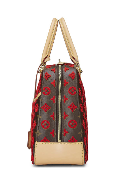 Louis Vuitton, bolso de mano Deauville Cube con monograma rojo de segunda mano, rojo