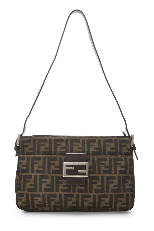 Fendi, Bolso de hombro de lona Zucca marrón Pre-Loved, Marrón