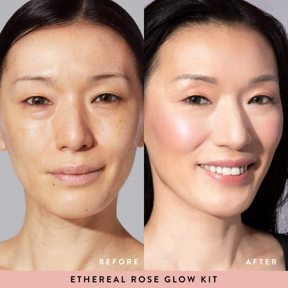 Kit Ethereal Rose Glow de LAURA GELLER NEW YORK: rubor marmoleado Baked Blush-n-Brighten, prebase de maquillaje Ethereal Rose + Spackle Skin Perfecting, Ethereal Rose Glow (2 piezas)