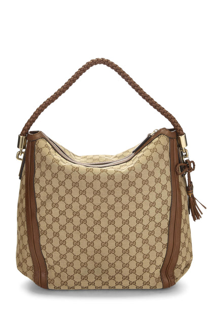 Gucci, Pre-Loved Original GG Canvas Bella Hobo, Brown