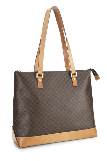 Céline, Pre-Loved Brown Coated Canvas Macadam Tote, Brown