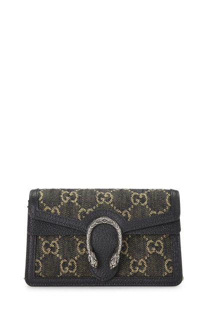 Gucci, Bolso de hombro Dionysus de mezclilla negro pre-Loved Super Mini, Negro