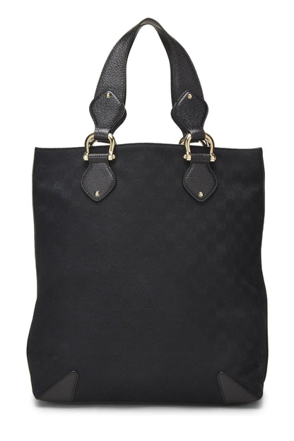 Gucci, sac fourre-tout en toile GG noir d'occasion de taille moyenne, noir