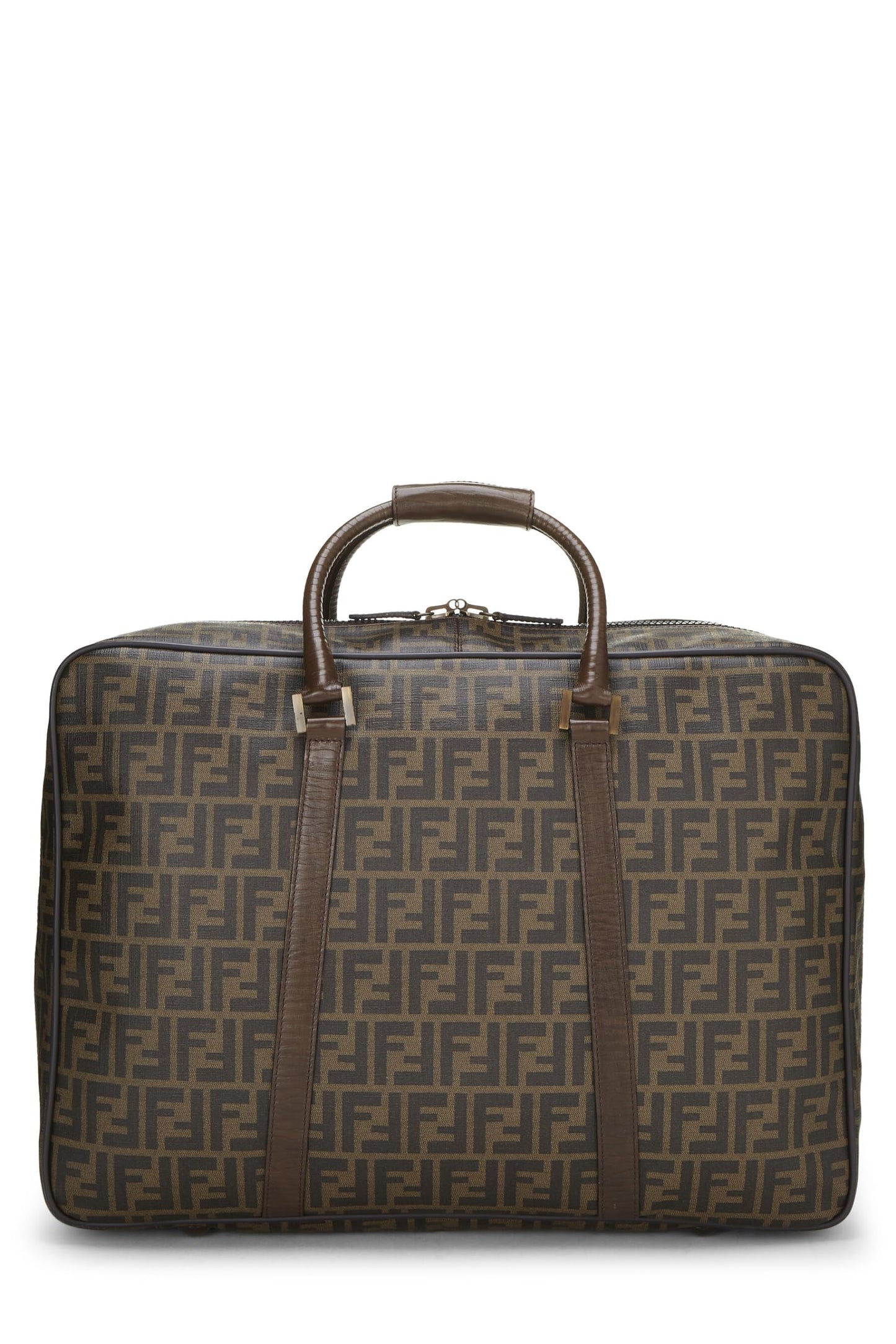 Fendi, sac week-end Zucca en toile enduite marron d'occasion, grand modèle, marron