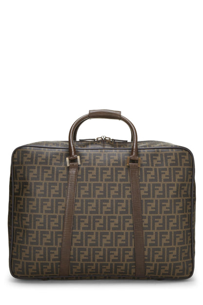 Fendi, sac week-end Zucca en toile enduite marron d'occasion, grand modèle, marron