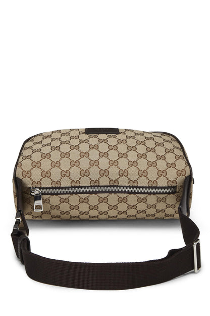 Gucci, pochette de taille en toile GG d'origine d'occasion, marron