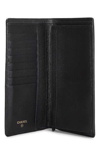 Chanel, Pre-Loved Black Calfskin Long Wallet, Black