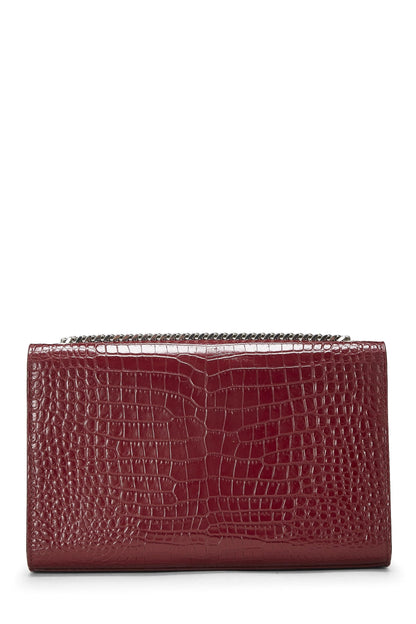 Yves Saint Laurent, Kate Tassel Medium en crocodile gaufré bordeaux d'occasion, bordeaux