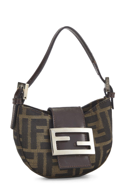 Fendi, Pre-Loved Brown Zucca Canvas Croissant Mini, Brown