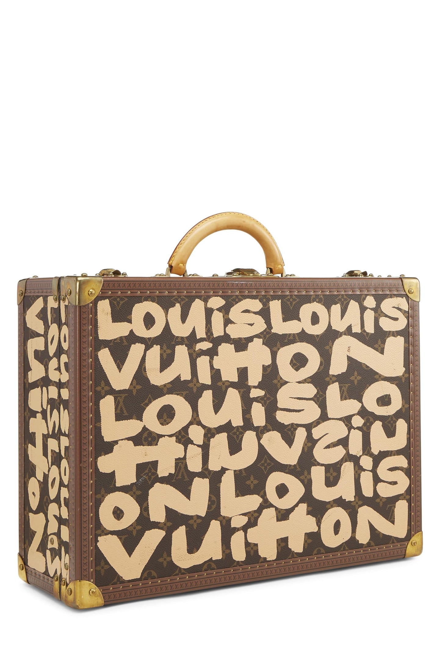 Louis Vuitton, Pre-Loved Stephen Sprouse x Louis Vuitton Beige Monogram Graffiti Canvas Trunk, Beige