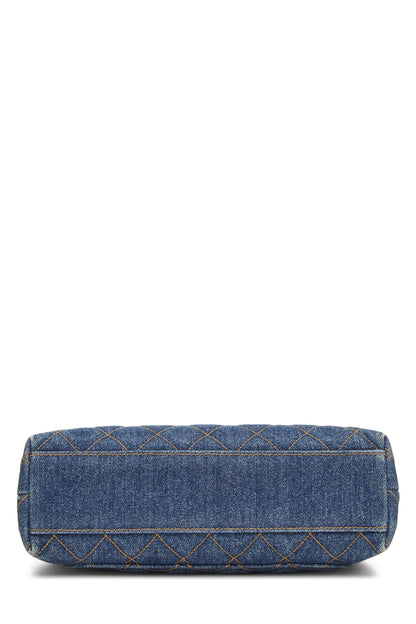 Chanel, Kelly Small en denim bleu d'occasion, bleu