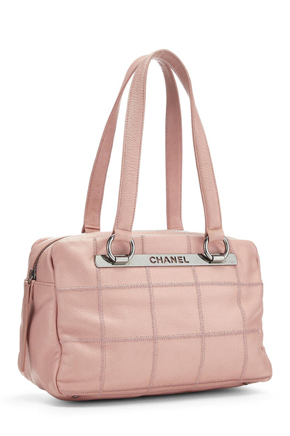 Chanel, Bolso Boston con barra de chocolate y caviar suave rosa Pre-Loved, rosa