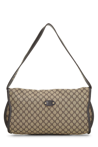 Bolso de hombro de lona marrón Macadam de Céline, usado, marrón