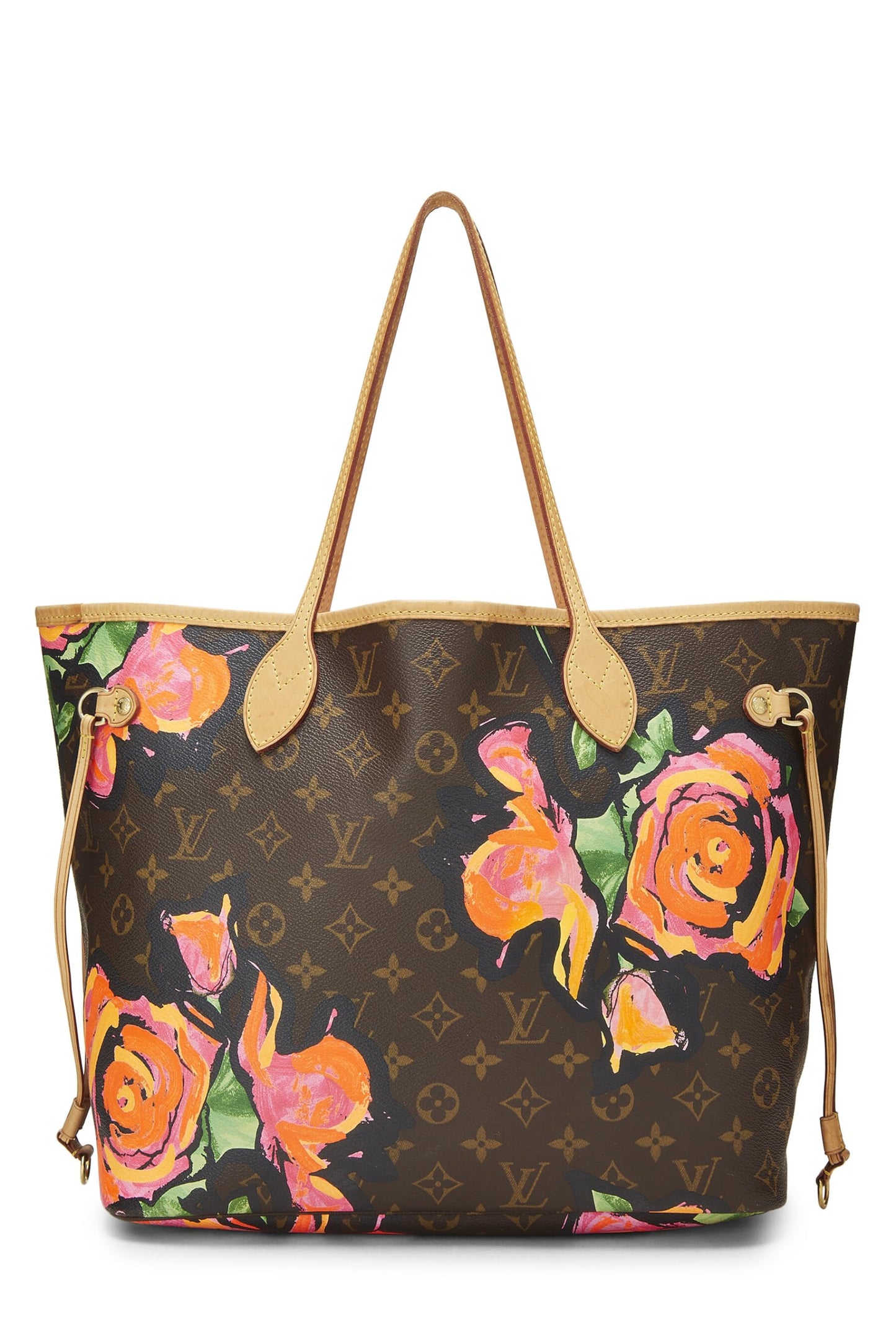 Louis Vuitton, Pre-Loved Stephen Sprouse x Louis Vuitton Monogram Canvas Roses Neverfull MM, Marrón