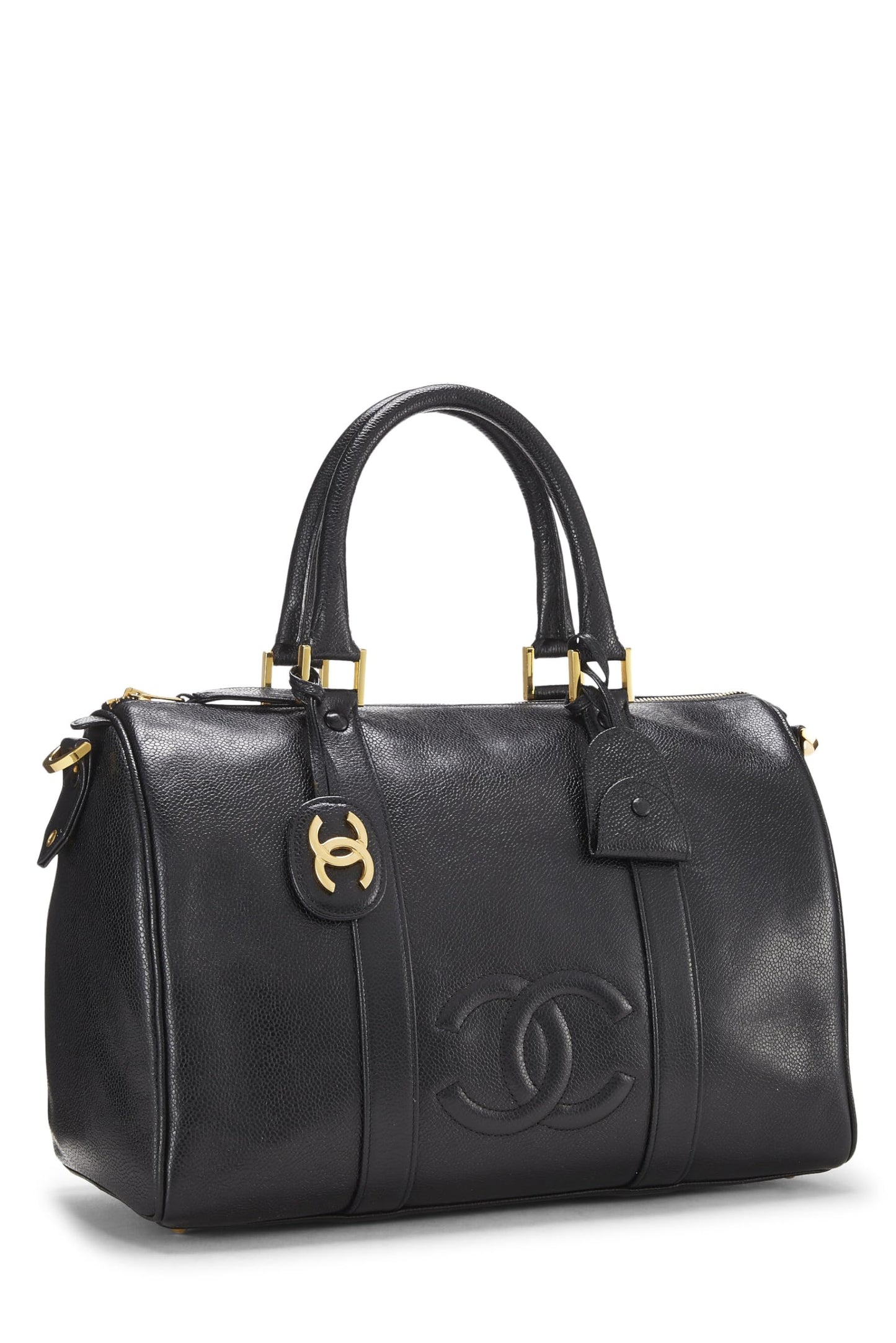 Chanel, Pre-Loved Black Caviar Boston Small, Black