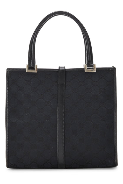 Gucci, sac à main Jackie en toile noire d'occasion, noir