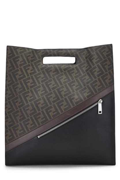 Fendi, sac fourre-tout en toile enduite marron Zucca d'occasion, noir