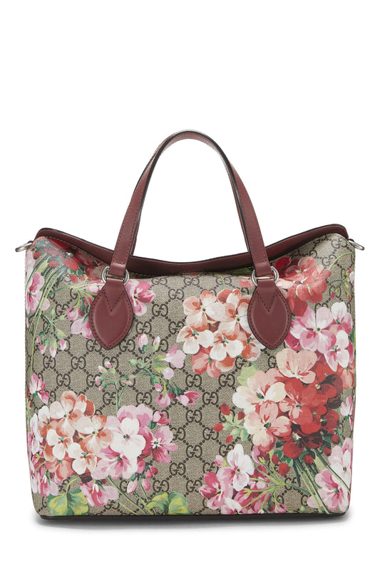 Gucci, sac à main pliable en toile suprême GG Blooms rose d'occasion, rose