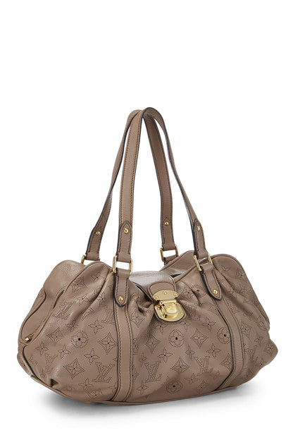 Louis Vuitton, Lunar PM en cuir Mahina Monogram Gris Pearl d'occasion, beige