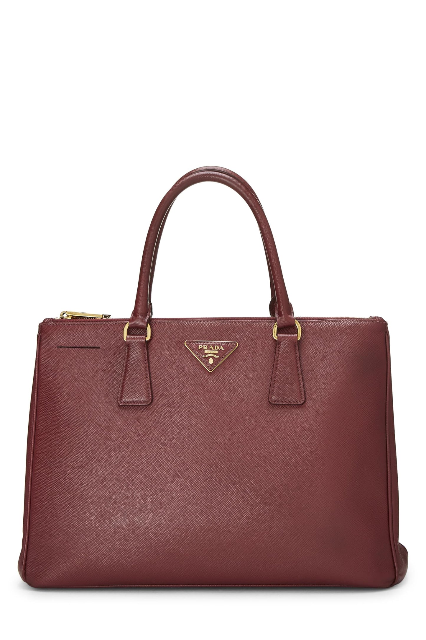 Prada, sac fourre-tout Executive moyen en saffiano bordeaux d'occasion, bordeaux