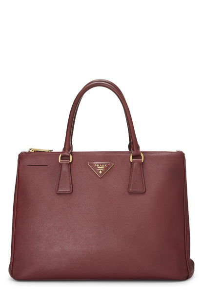 Prada, Pre-Loved Burgundy Saffiano Executive Tote Medium, Burgundy