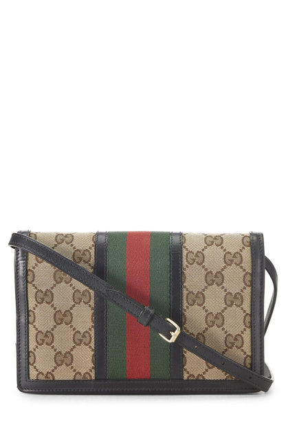 Gucci, Pre-Loved Original GG Canvas Web Crossbody, Brown