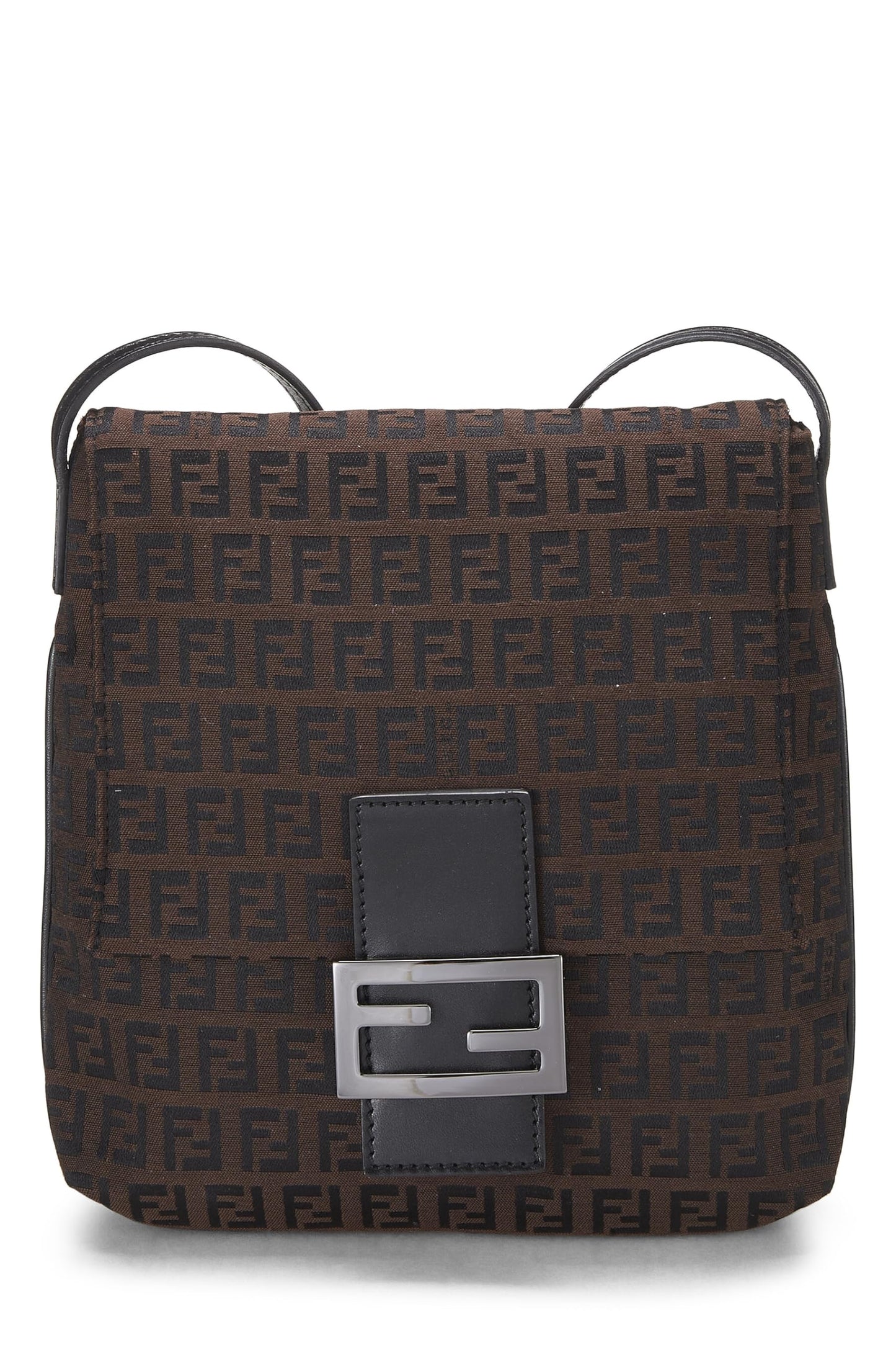 Fendi, Pre-Loved Brown Zucchino Canvas Tube Messenger Small, Brown