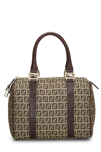 Fendi, Pre-Loved Brown Zucchino Coated Canvas Boston, Brown