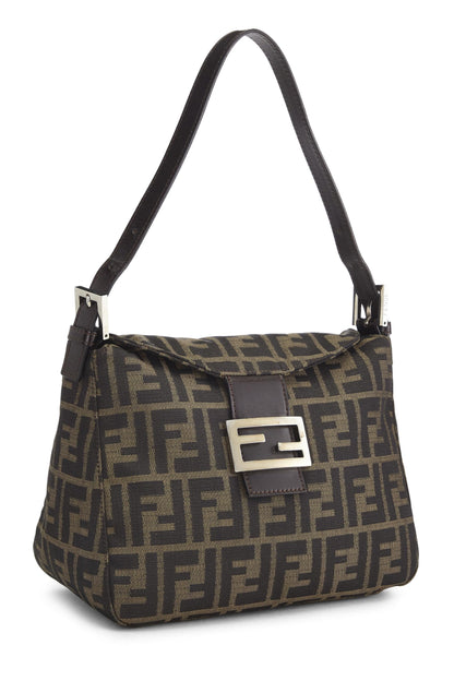 Fendi, sac à bandoulière en toile marron Zucca d'occasion, marron