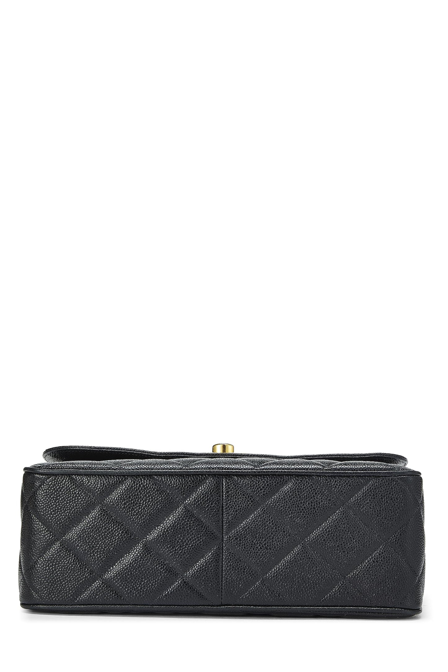 Chanel, sac à rabat carré Big CC Black Caviar d'occasion, grand modèle, noir