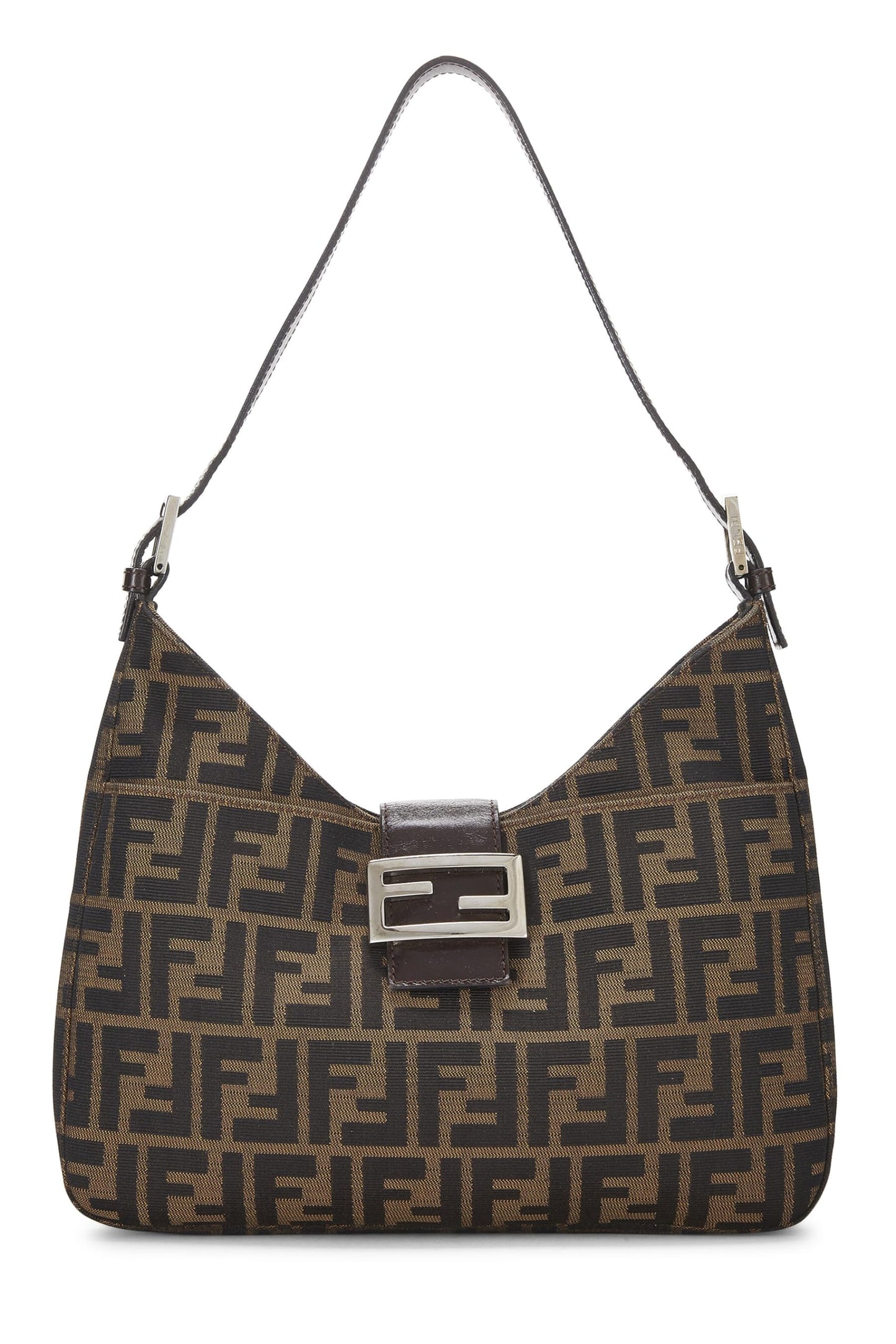 Fendi, sac à bandoulière en toile marron Zucca d'occasion, marron