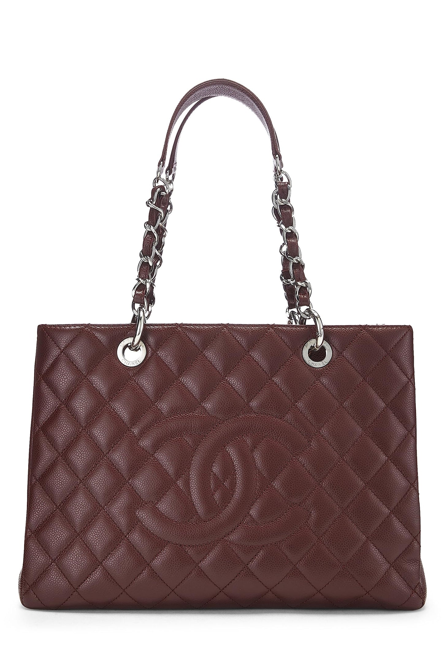 Chanel, Grand sac cabas matelassé bordeaux Caviar d'occasion (GST), bordeaux