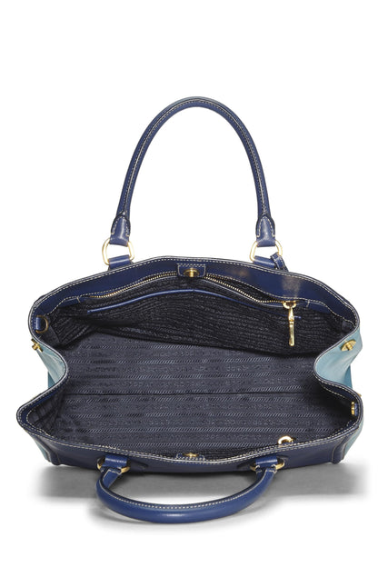 Prada, Bolso tote Saffiano bicolor azul Pre-Loved, Azul