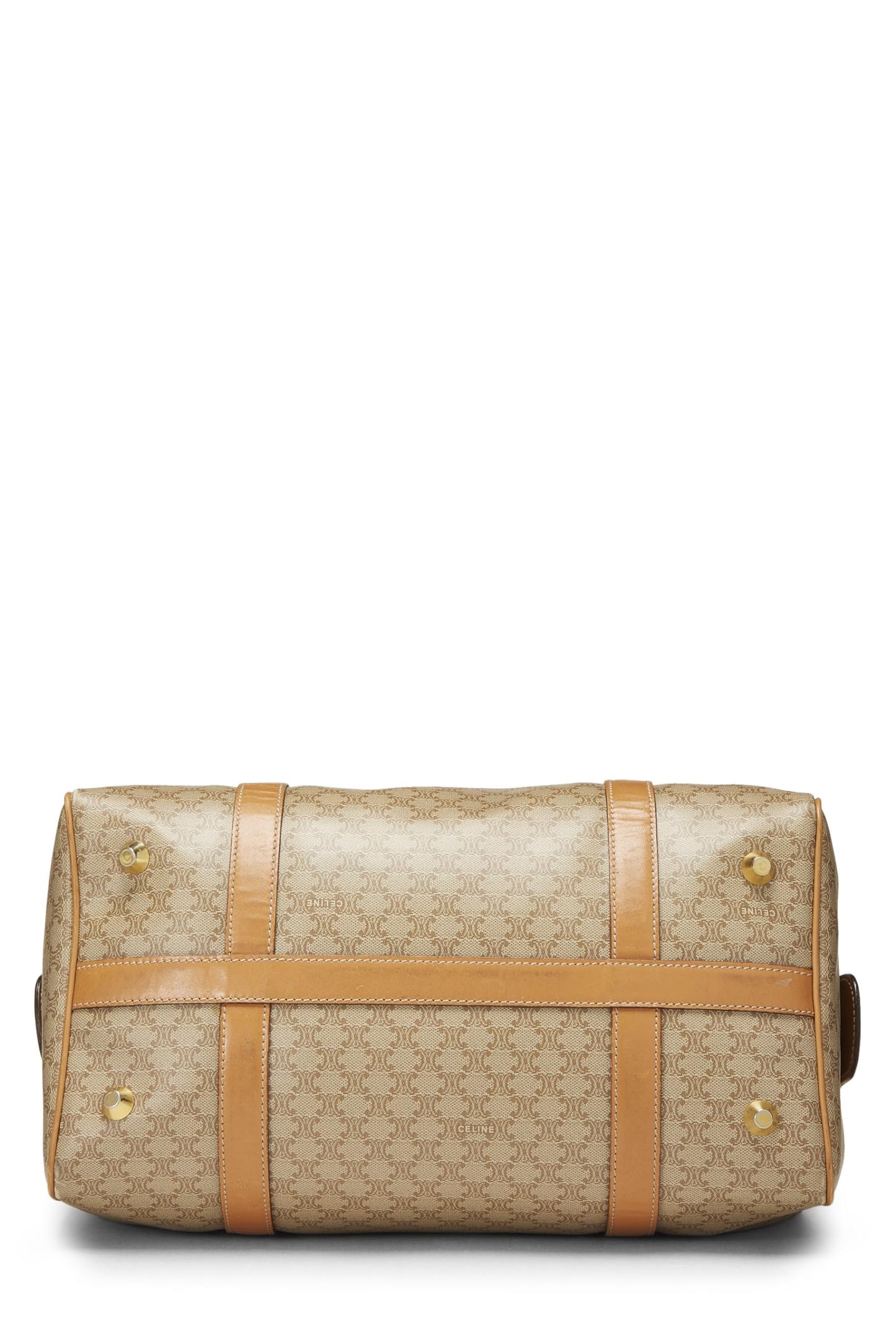 Céline, sac à main en toile enduite beige Macadam d'occasion, beige