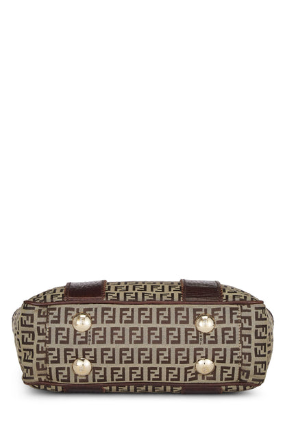 Fendi, sac fourre-tout en toile marron Zucchino, petit modèle, d'occasion, marron