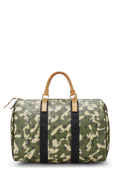 Louis Vuitton, Pre-Loved Takashi Murakami x Louis Vuitton Monogramouflage Speedy 35, Verde