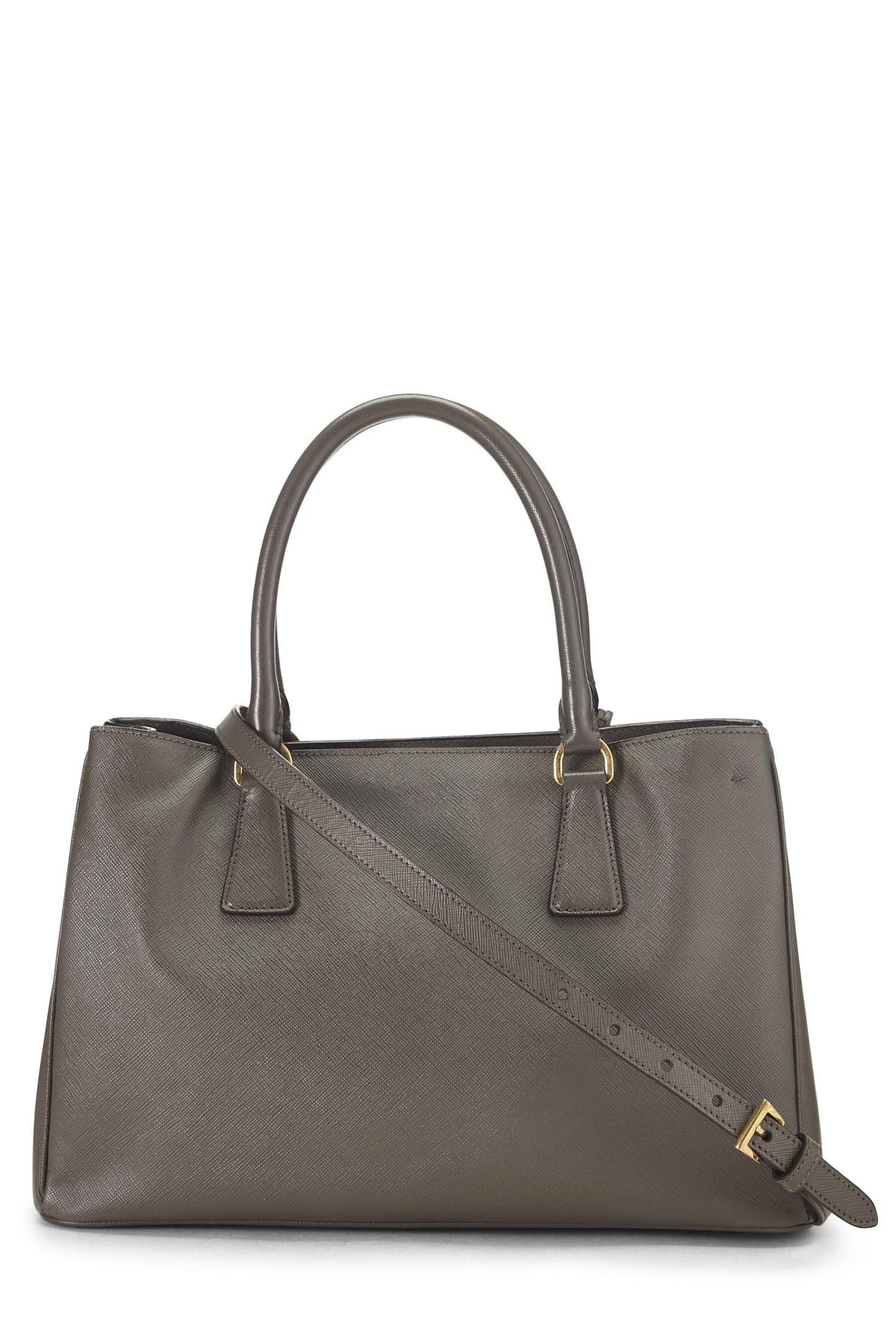 Prada, sac fourre-tout Executive Medium en saffiano gris d'occasion, gris