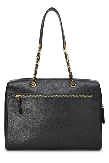 Chanel, Pre-Loved Black Caviar Zip Tote Small, Black