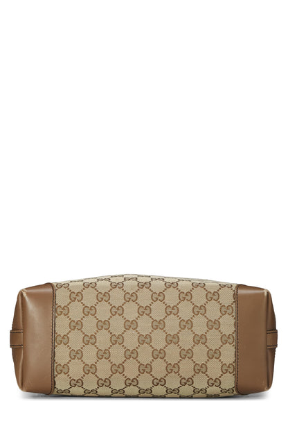 Gucci, sac fourre-tout artisanal en toile GG marron d'origine d'occasion, marron