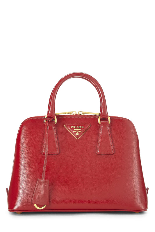 Prada, Pre-Loved Red Saffiano Vernice Promenade Small, Red