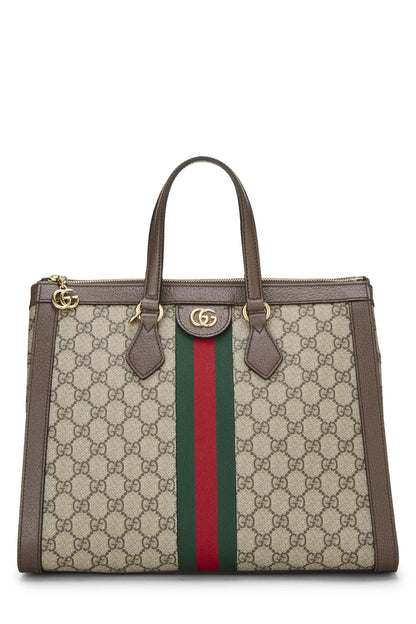 Gucci, sac fourre-tout Ophidia en toile GG Supreme d'origine d'occasion, taille moyenne, marron