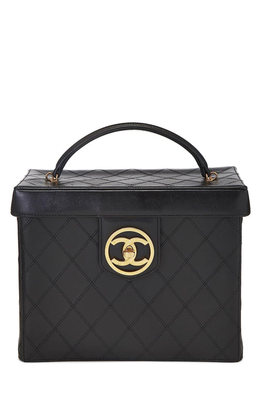 Chanel, Pre-Loved Black Lambskin Circle 'CC' Vanity Large, Black