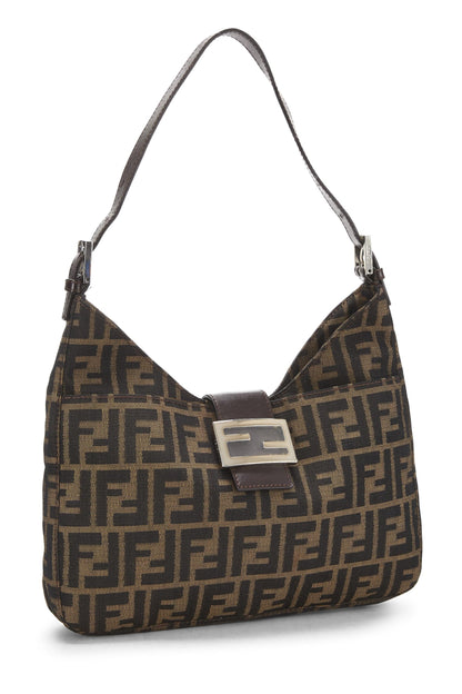 Fendi, sac à bandoulière en toile marron Zucca d'occasion, marron